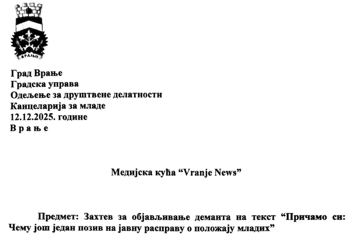 Foto printscreen dopisa KZM