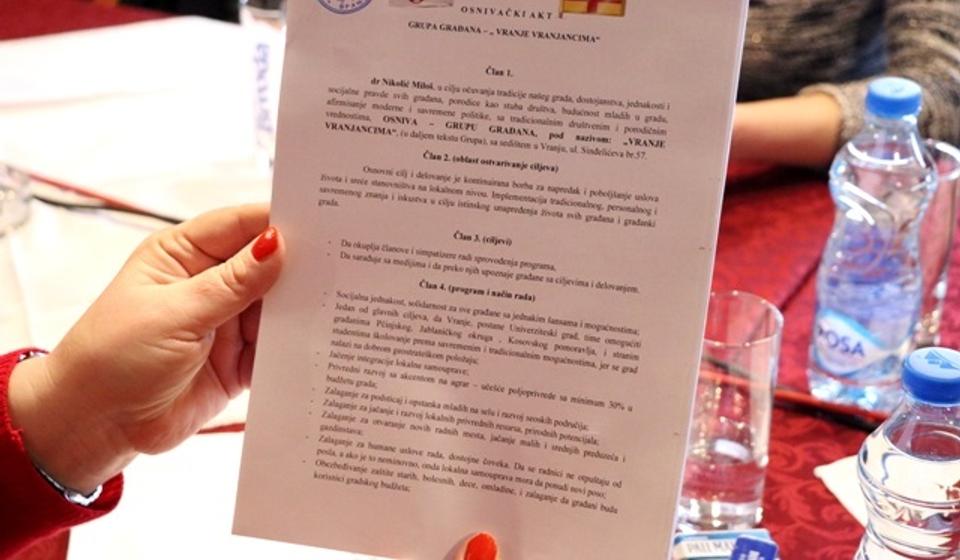 Osnivački akt. Foto VranjeNews