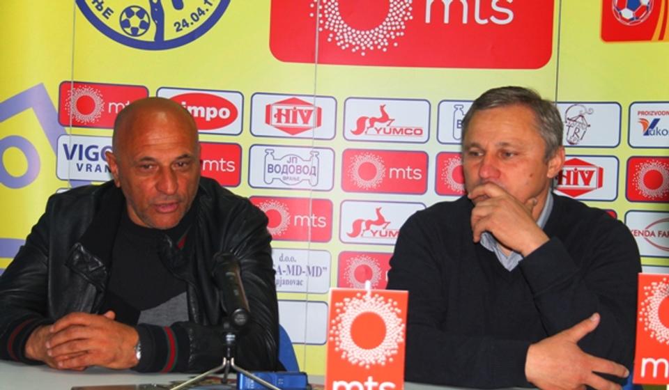 Antić i Milanović na konferenciji za medije posle utakmice. Foto VranjeNews