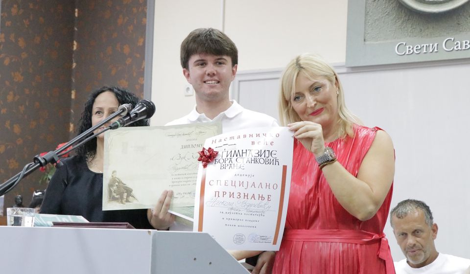 Nikola Radulović, đak generacije. Foto Vranje news
