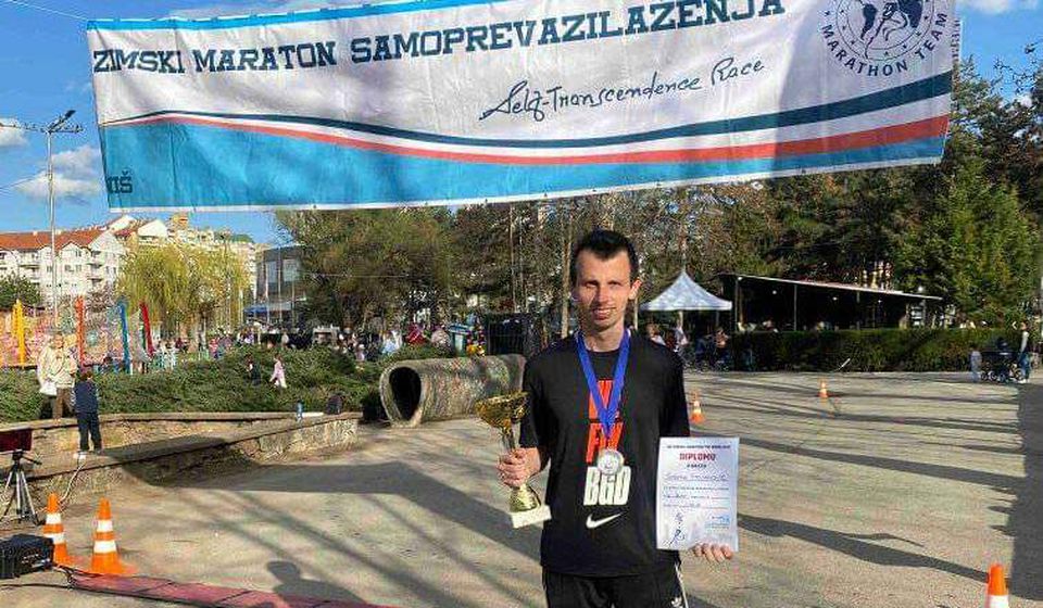 Drugo mesto u polumaratonu za Stefana Stojanovića. Foto AK Vranjski maratonci