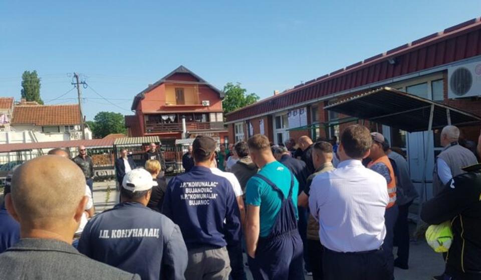 Sa ranijeg štrajka radnika Komunalca. Foto Bujanovačke