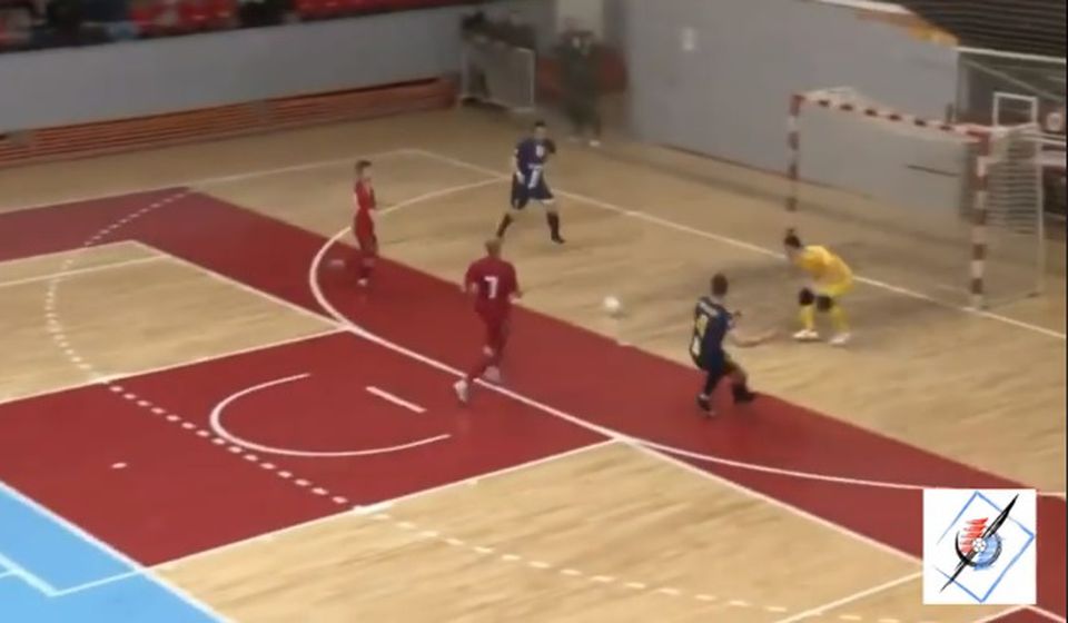 Akcija kod jednog od tri gola Vranjanaca. Foto printscreen Futsal Balkan