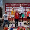 Kristijan Stošić (žuti dres) na pobedničkom postolju. Foto AK Vranjski maratonci