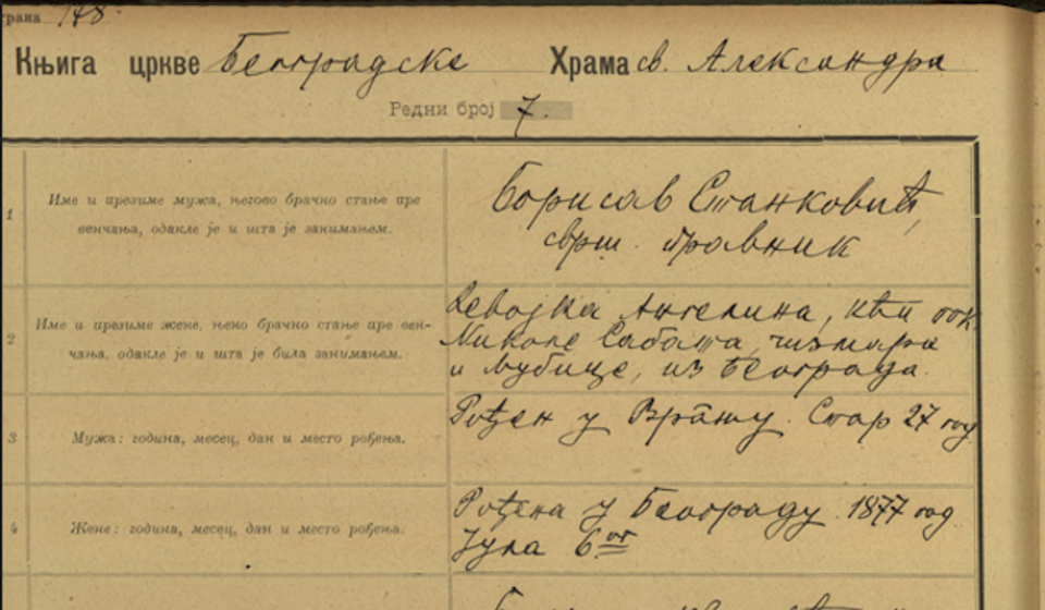 Prezime Borine supruge Angeline  bilo je Sabat. Foto arhiva T.R.S.