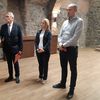 Aleksandar Gajović u obilasku zgrade obnovljenog pozorišta. Foto Grad Vranje