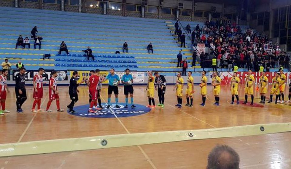 Detalj sa sinoćnje utakmice. Foto KMF Vranje