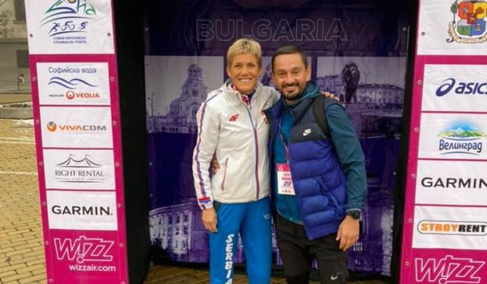 Saša Ćuković i Olivera Jevtić u Sofiji. Foto AK Vranjski maratonci