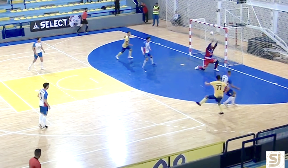 Prvi gol KMF Vranja protiv Hrama. Foto YouTube (kanal Sport Jug)