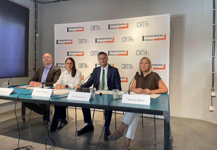Pavle Dimitrijević, Tamara Branković, Raša Nedeljkov i Mihaela Šljukić (s leva na desno). Foto CRTA