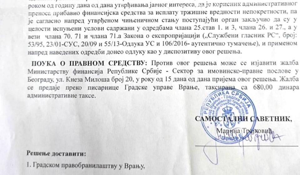 Lepo piše da je namera vlasti 