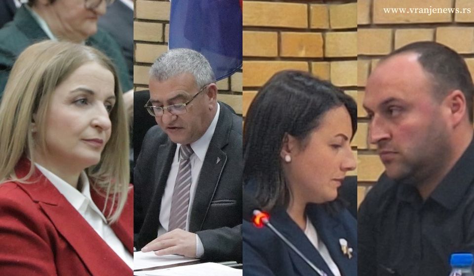 Vrh gradske skupštine: S leva na desno Zorica Jović, Dragan Mihajlović, Jelena Maksić i Dragan Jovanović. Foto Vranje News