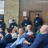 Pripadnici obezbeđenja na sednici Skupštine grada Vranja. Foto Vranje news