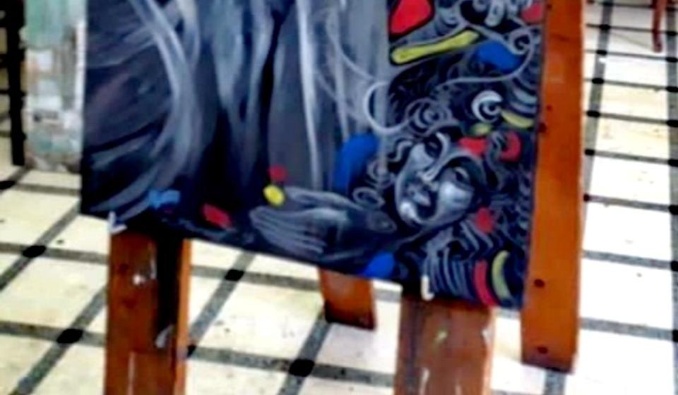 Šumanov je tokom likovne kolonije radio na slici koja ostaje gradu Vranju. Foto BSC