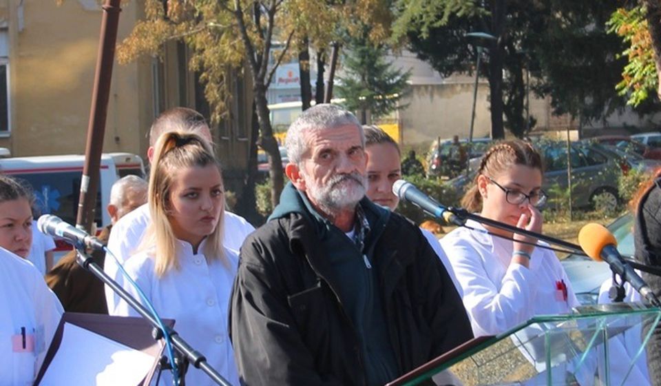 Hirurg Vukašin Antić u oktobru 2018, na odavanju počasti 
