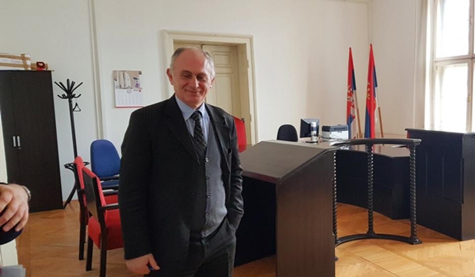 Stojadin Stanković u jednoj od sudnica Osnovnog suda u Vranju. Foto D. Dimić, VranjeNews