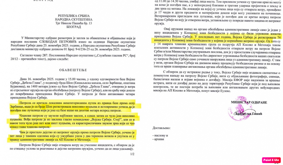 Gašićev odgovor. Foto printscreen S.P.