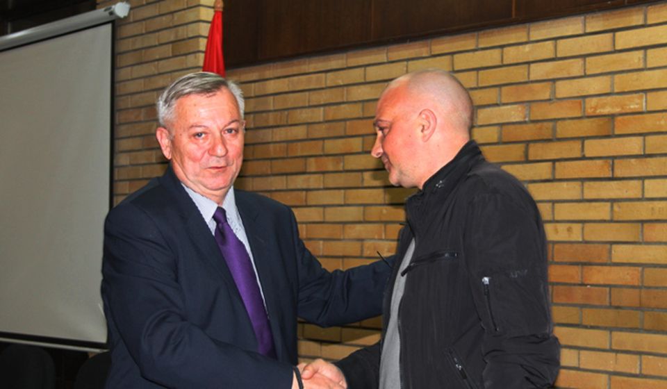 Bratislav Antić sa generalnim sekretarom Igorom Mladenovićem. Foto Vranje News