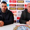 Kapiten Uroš Stojanović i šef stručnog štaba Dušan Đorđević na konferenciji za medije. Foto D. Mirčev