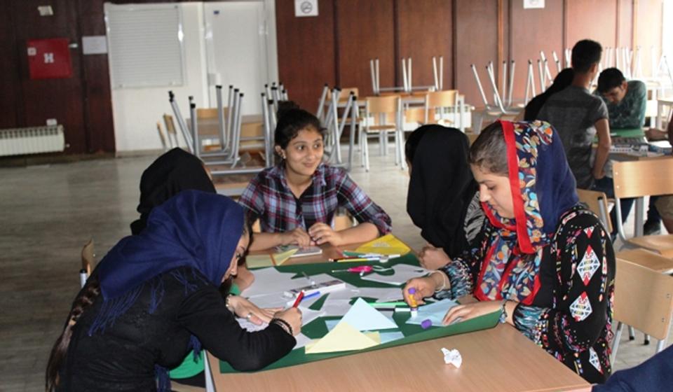 Migrantkinje u prihvatnom centru u Vranju. Foto VranjeNews