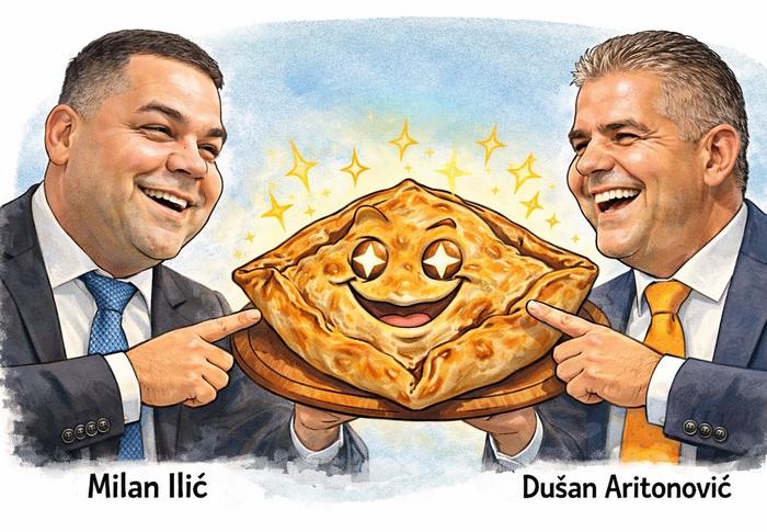 Zamenik gradonačelnika Milan Ilić i načelnik Gradske uprave Dušan Aritonović. Foto AI ilustracija