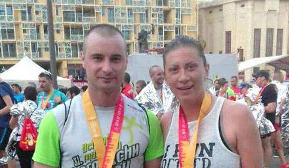 Miloš Antić i Sanja Nakić na maratonu u Bejrutu. Foto AK Vranjski maratonci