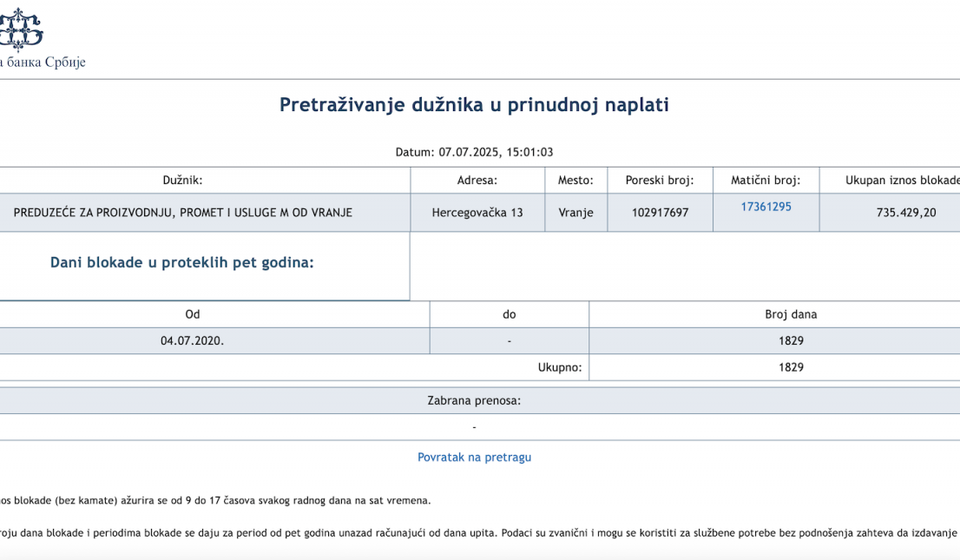 Pa šta? (klik na dokument za puni prikaz). Zvaničan dokument Narodne banke
