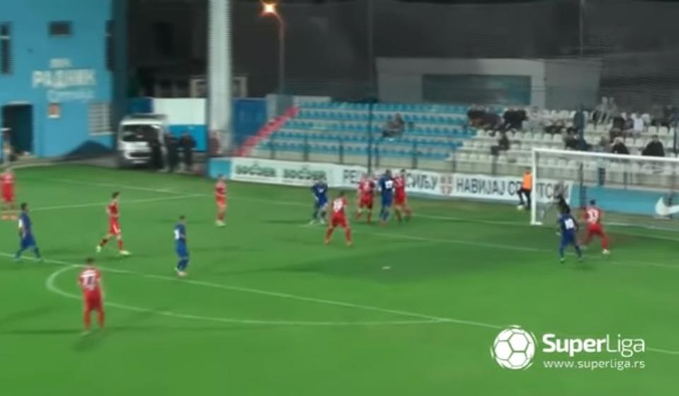 Radnik postiže vodeći gol. Foto screenshot Super liga