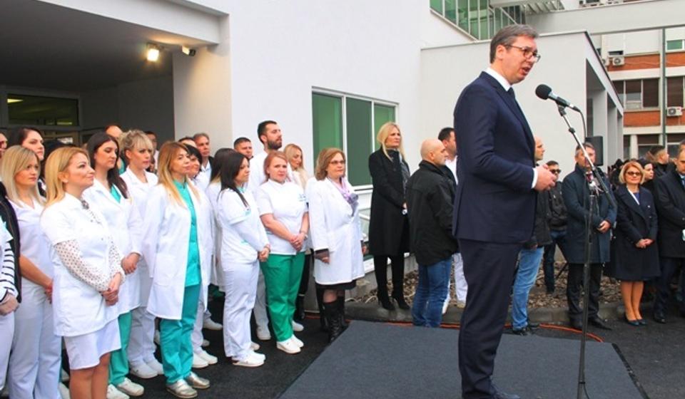 Vučić na otvaranju Hirurškog bloka 2018. godine. Foto Vranje News
