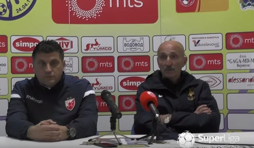 Detalj sa konferencije za medije posle utakmice: Foto printscreen Super liga