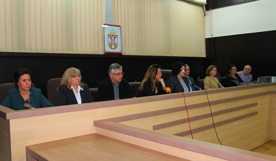 Sudije i predsednici odeljenja Višeg suda. Foto VranjeNews