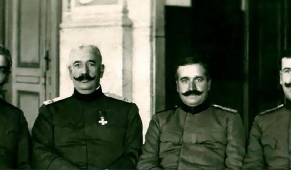 Sinovi Tome Stajića na Solunskom frontu (sleva Staja, Jordan. Milan i Janaćko Stajić. Foto arhiva T.R.S.