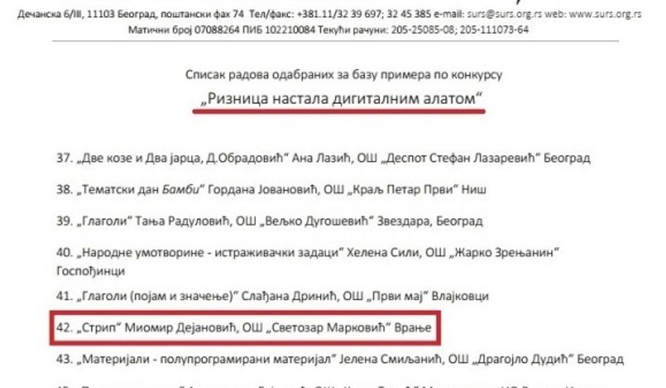 Odluka žirija. Foto printscreen