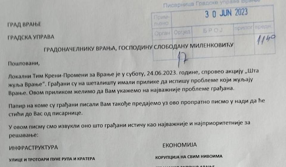 Foto printscreen Kreni Promeni Vranje