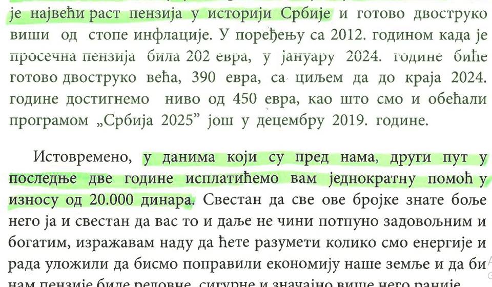 Cvetkovićeva naznačila delove iz predsednikovog pisma koji su je posebno potresli. Foto printscreen D.C.