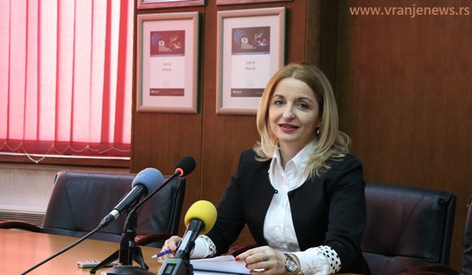 Gradska većnica Zorica Jović na današnjoj konferenciji za medije. Foto Vranje News