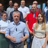 Igor Zlatković obratio se novinarima u ime odborničke grupe Hrabro za Vranje i opozicije. Foto Vranje news