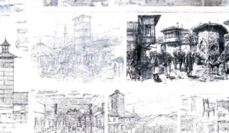 Skice po kojima se pravi Staro Vranje u Ripnju. Foto printscreen RTS