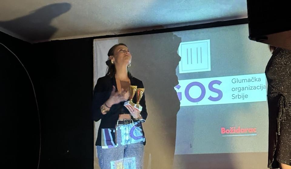 Anica Petrović na ceremoniji uručenja nagrada festivala SAMI. Foto A.P.