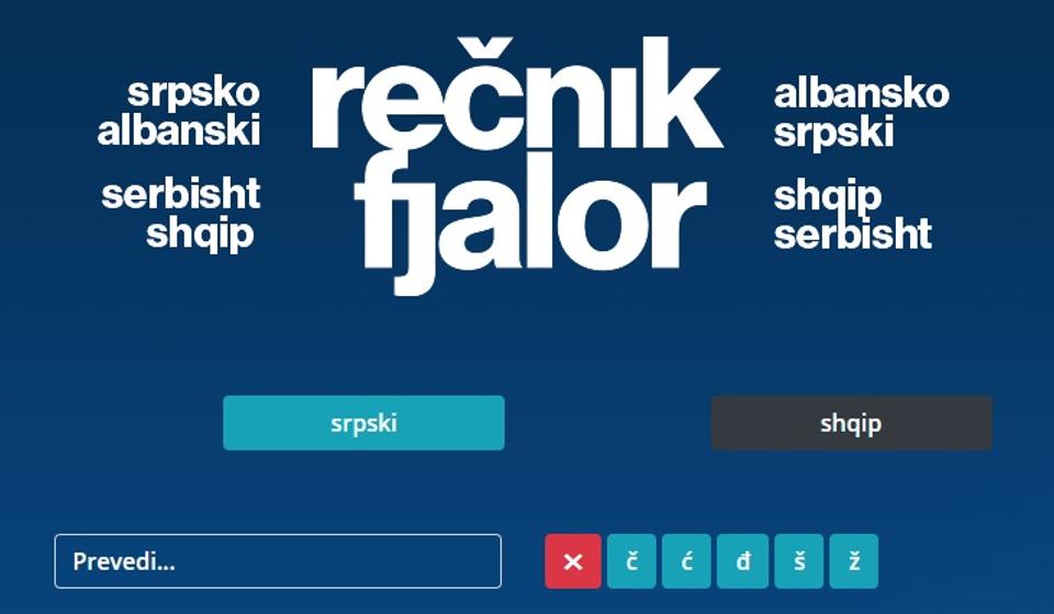 Foto printscreen www.fjalor-recnik.com
