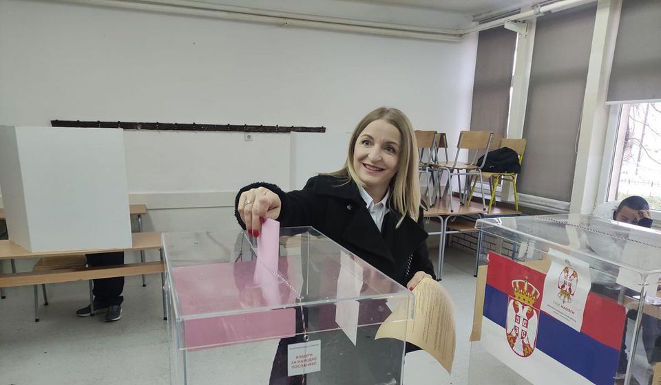 Zorica Jović na biralištu. Foto SNS Vranje