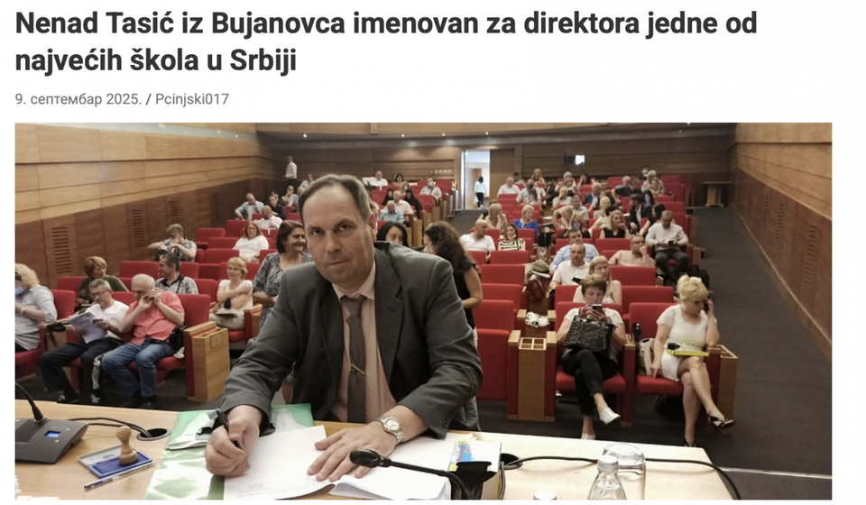Na sopstvenom portalu poželeo sreću samom sebi. Foto printscreen pcinjski017portal.rs
